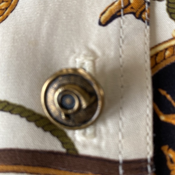 Alexander Campbell 2 pieces Brown & Gold Equestrian Hunt Print Blouse & Skirt 12 - Picture 8 of 16